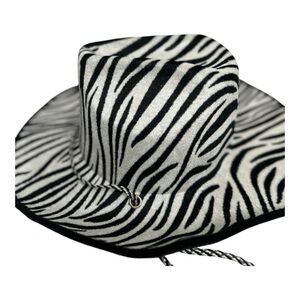 Zebra Print Black & White Cowboy/ Cowgirl Hat